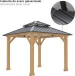 Pérgola de Jardín Gardiun Denver 8,76 m2 287x287x300 cm Madera Laminada – Bild 2