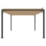 Cenador con techo de lamas 3x4 m Tejido topo y aluminio – Bild 4