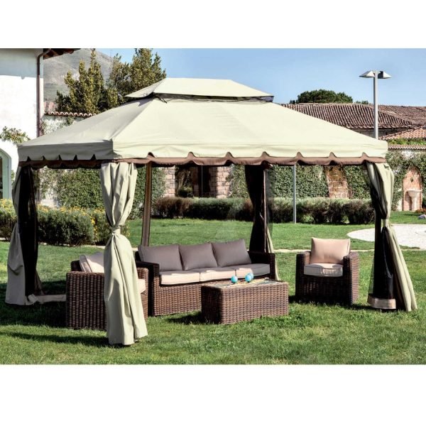 CENADOR aluminio 3 x 4 SAHARA aventura con láminas laterales y mosquitera superior PVC – Image 1